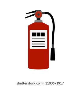 Vector red flat fire extinguisher icon