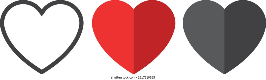 Vector red flat heart icon