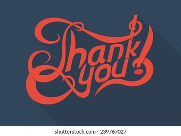 Vector Red Flat Text Thank You Stock Vector (Royalty Free) 239767027 ...