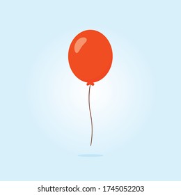 Vector Red Floating Balloon Illustration