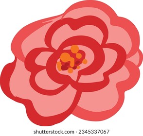 vector red flower art illustration