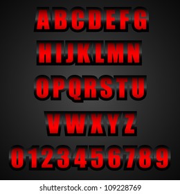 Vector red font. Clip-art
