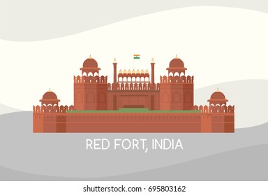 Vector Of Red Fort, India