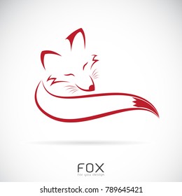 Vector of a red fox design on white background. Wild Animals. Easy editable layered vector illustration.