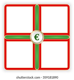 Vector red frames for your text and euro symbol