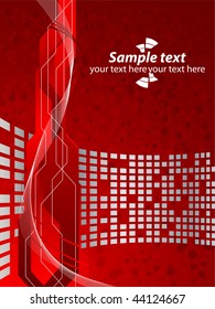 Vector red futuristic background; clip-art