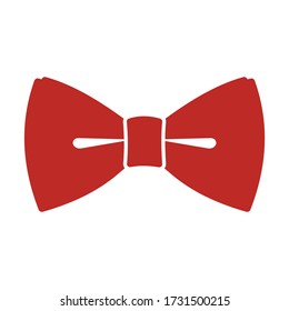 Vector Red Gift Bow Close up Isolated on White Background