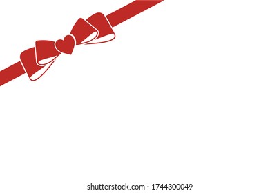 Vector red gift bow with curled ribbon for page decor. Concept for invitation, banners, gift cards, congratulation or website layout vector.