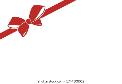 Vector red gift bow with curled ribbon for page decor. Concept for invitation, banners, gift cards, congratulation or website layout vector.