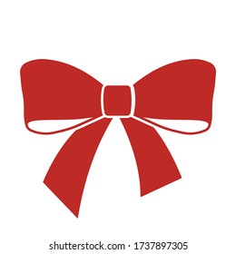 Vector Red Gift Bow. Silhouette gift bow. Concept for invitation, banners, gift cards, congratulation or website layout vector