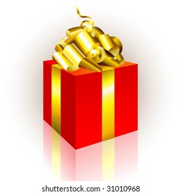 Vector red gift box