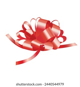 Vector de lazo de regalo rojo en el fondo blanco.