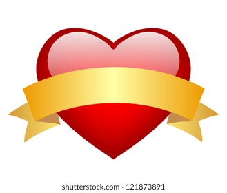 Vector red glass heart