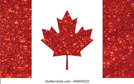 The vector red glitter Canada country flag icon