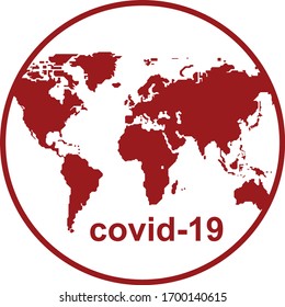 Vector, globo rojo con las palabras "COVID-19"