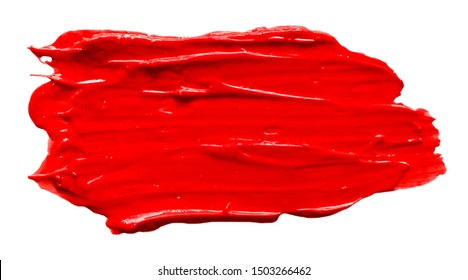 Vector red glossy oil texture isolated on white - paint banner for Your design