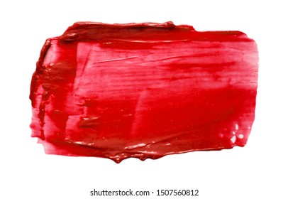 Vector red glossy paint texture isolated on white - acrylic banner for Your design