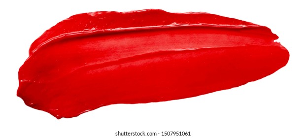 Vector red glossy paint texture isolated on white - acrylic banner for Your design