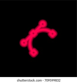Vector red glowing neon ui ux icon. Glowing sign logo vector