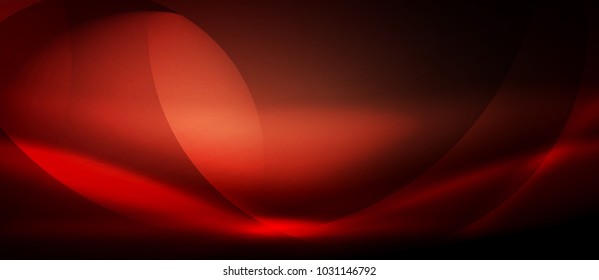 Vector red glowing wave neon flowing curve background, light effects template