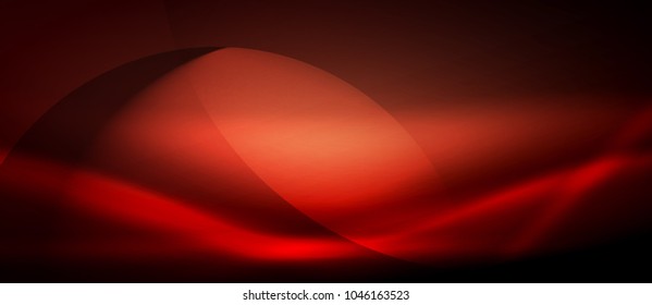 Vector red glowing wave neon flowing curve background, light effects template