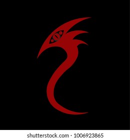 Vector, Red god dragon phoenix, The creator on black background