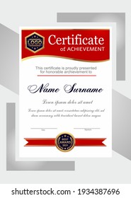 Vector red and gold certificate template