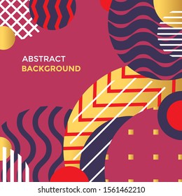 vector red gold colors abstract shapes minimal design poster template decoration modern background layout
