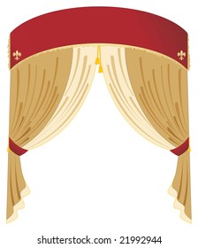 Vector red and gold curtain