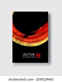 Vector Red and Gold Design Templates for Brochures, Flyers, Mobile Technologies, Applications, Online Services, Typographic Emblems, Logo, Banners and Infographic. Golden Abstract Modern Background.