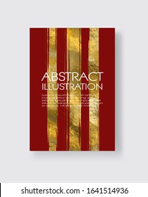 Vector Red and Gold Design Templates for Brochures, Flyers, Mobile Technologies, Applications, Online Services, Typographic Emblems, Logo, Banners and Infographic. Golden Abstract Modern Background.
