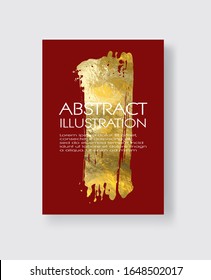 Plantillas de diseño Vector Red y Gold para folletos, volantes, tecnologías móviles, aplicaciones, servicios en línea, emblemas tipográficos, logotipos, banners e infográficos. Fondo De Oro Abstracto Moderno.