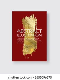 Plantillas de diseño Vector Red y Gold para folletos, volantes, tecnologías móviles, aplicaciones, servicios en línea, emblemas tipográficos, logotipos, banners e infográficos. Fondo De Oro Abstracto Moderno.