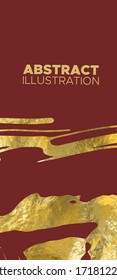 Vector Red and Gold Design Templates for Brochures, Flyers, Mobile Technologies, Applications, Online Services, Typographic Emblems, Logo, Banners and Infographic. Golden Abstract Background.