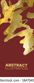 Plantillas de diseño de oro y rojo vectores para folletos, volantes, tecnologías móviles, aplicaciones, servicios en línea, emblemas tipográficos, logotipos, banners e infografía. Fondo Resumen de Oro.