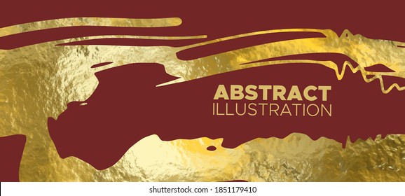 Plantillas de diseño de oro y rojo vectores para folletos, volantes, tecnologías móviles, aplicaciones, servicios en línea, emblemas tipográficos, logotipos, banners e infografía. Fondo Resumen de Oro.