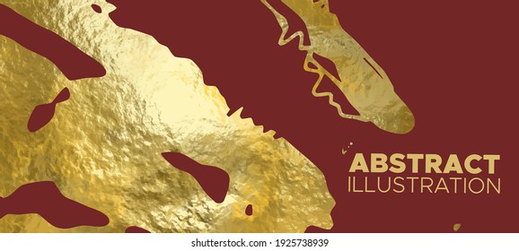 Vector Red and Gold Design Templates for Brochures, Flyers, Mobile Technologies, Applications, Online Services, Typographic Emblems, Logo, Banners and Infographic. Golden Abstract Background.
