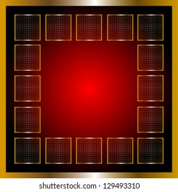 Vector red and gold frame