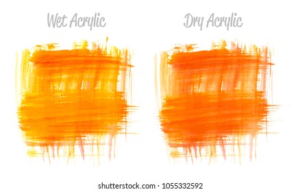 Vector red and gold paint smear stroke stain set. Abstract gold glittering textured art illustration. Gold Texture Paint Stain Illustration. Hand drawn brush strokes vector elements. Color of Spain.
