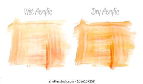 Vector red and gold paint smear stroke stain set. Abstract gold glittering textured art illustration. Gold Texture Paint Stain Illustration. Hand drawn brush strokes vector elements. Acrilyc strokes.