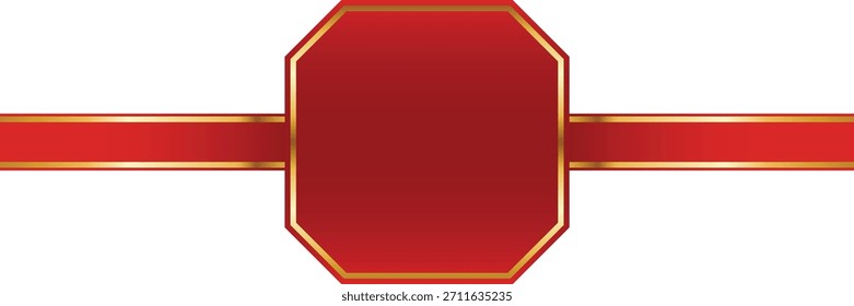 Vector of Red and Gold Ribbon Banner