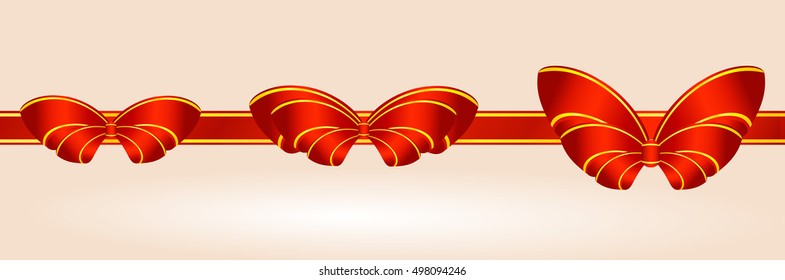 vector red with a gold ribbon with a bow