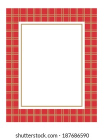 Vector Red and Gold Striped Frame and Invitation Template