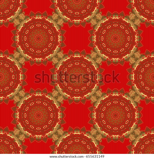 Vector Red Golden Pattern Your Designs Stock Vector (Royalty Free ...