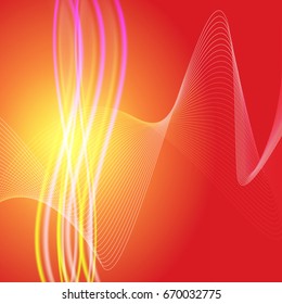 vector red golden tone wavy line background cover design