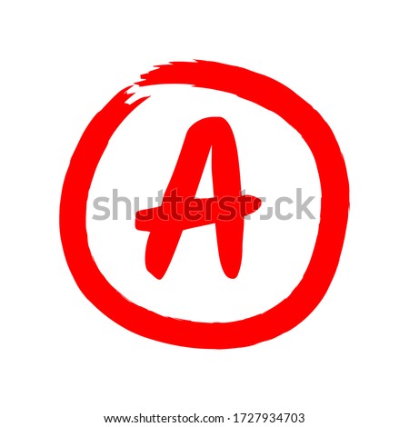 Vector A Red Grade Mark isolated on white background eps 10