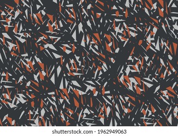 
Vector red and gray triangles on a black background. Abstract vector background with lino print triangles.