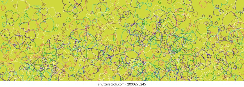 Vector Red Green Neon Hearts Print. Turquoise Colorful Party Transparent Bright Modern Design. Purple Love Confetti Modern Art Pattern. White Blue Violet Rainbow Multicolor Simple Romantic Pic.