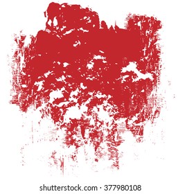vector red  grunge brush strokes ink paint isolated on white background