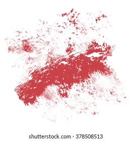 vector red grunge brush strokes ink paint isolated on white background